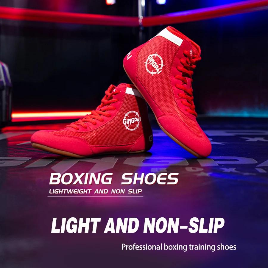 Chaussures de boxe montantes homme enfants - Entraînement combat Sanda fitness arts martiaux