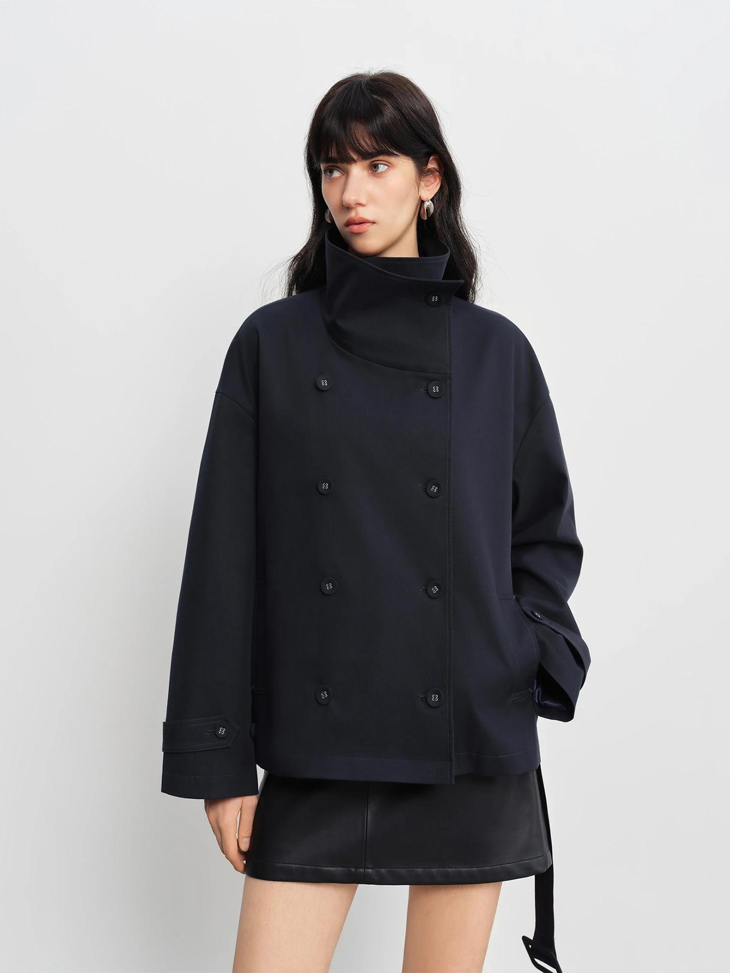 Veste courte matelassée pour femme ZIQIAO 2026, printemps, petite taille, col montant, épaules tomba