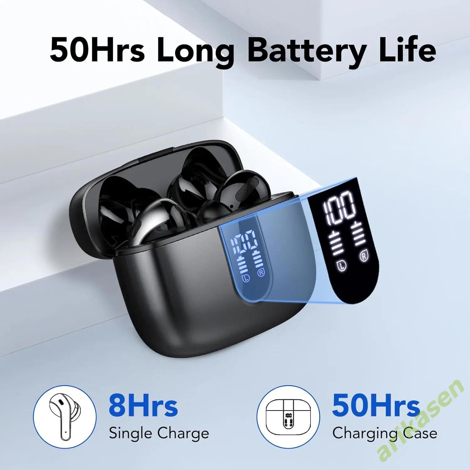 TWS Bluetooth 5.3 écouteur stéréo basse avec micro antibruit étanche sans fil écouteurs dans l'oreil