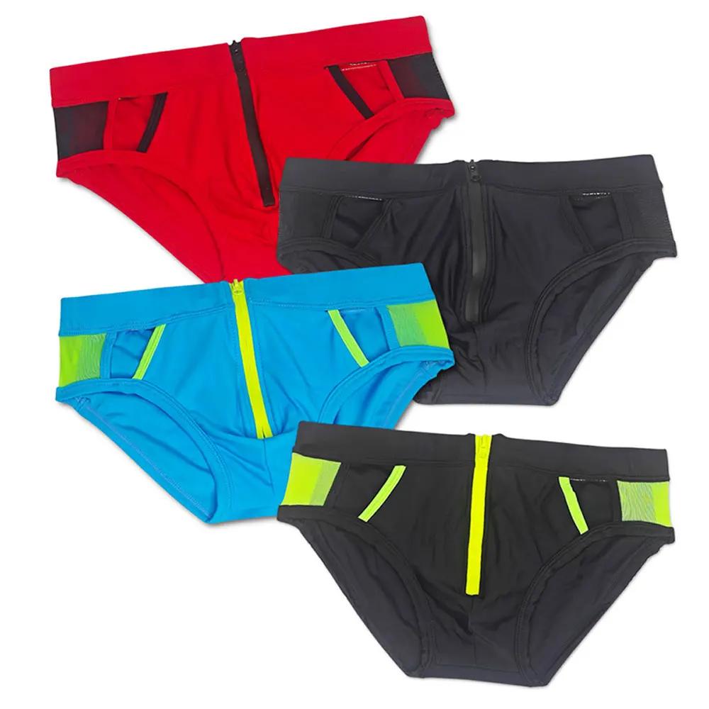 Slip de bain sexy pour hommes avec fermeture éclair - Maillot triangle plage et surf été