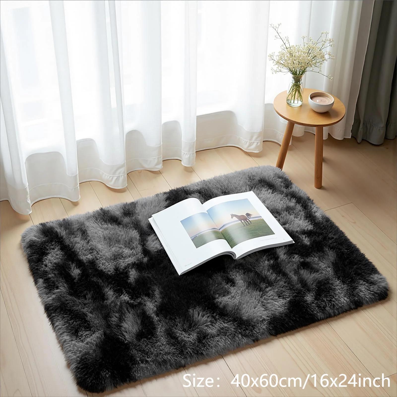 VIKAMA – tapis en peluche teint par nouage, décoration de salon, doux et moelleux, pour la maison, c