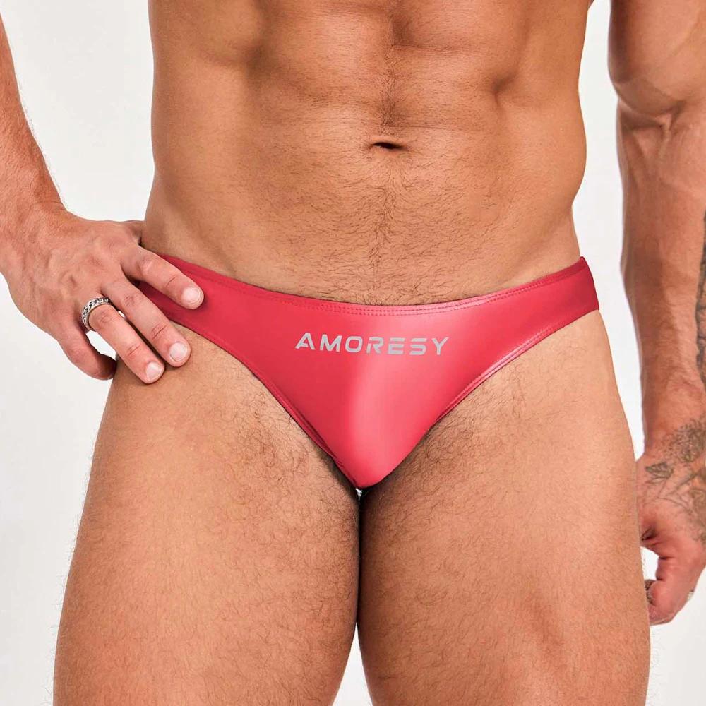 Short de plage homme brillant extensible - Slip de bain confortable et respirant pour sport nautique