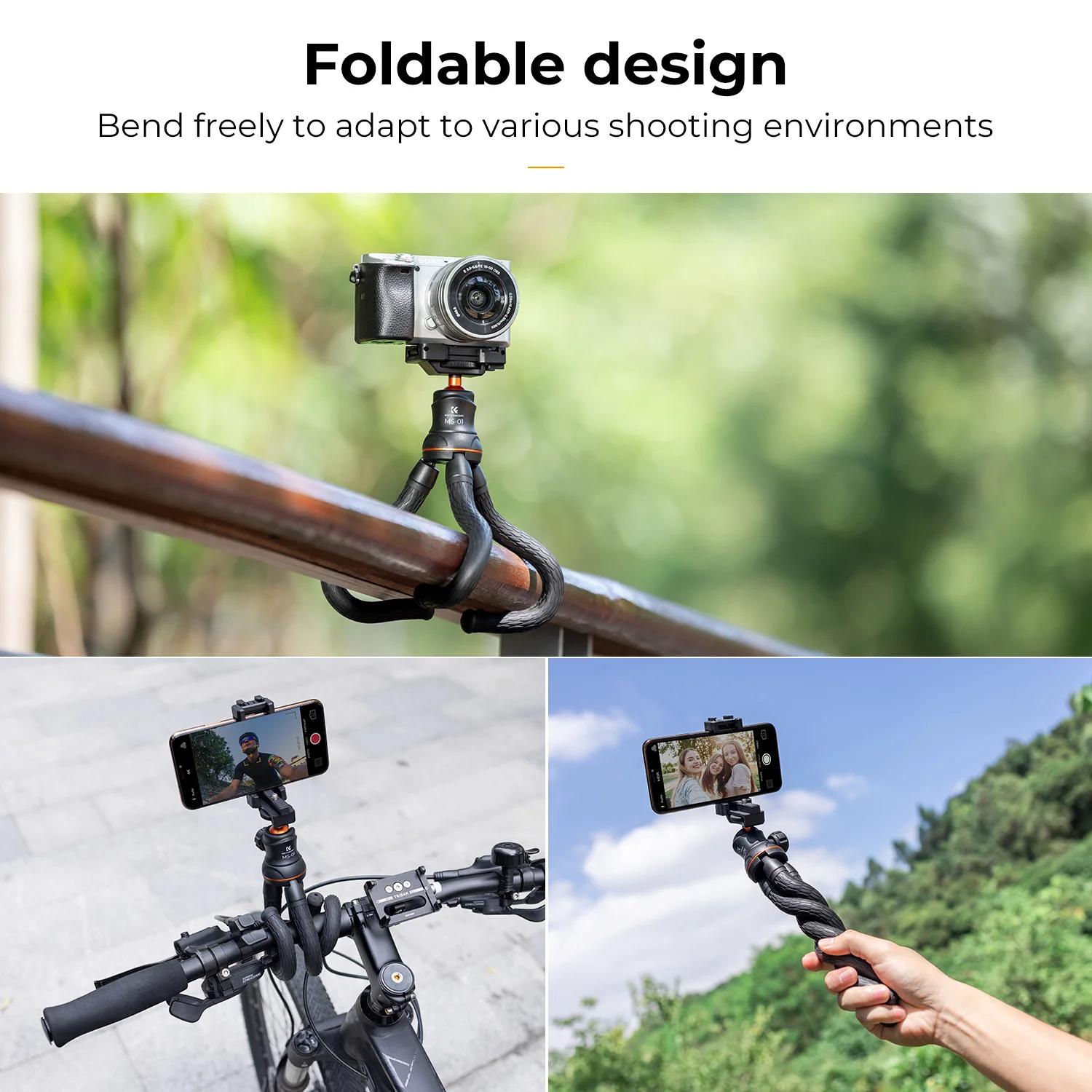 Trépied pour appareil photo K&F CONCEPT, nouveau trépied flexible et polyvalent, mini trépied réglab