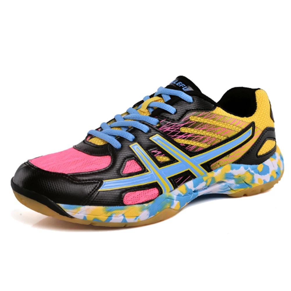 LEFUS-Chaussures de badminton professionnelles coordonnantes pour hommes, chaussures de sport respir
