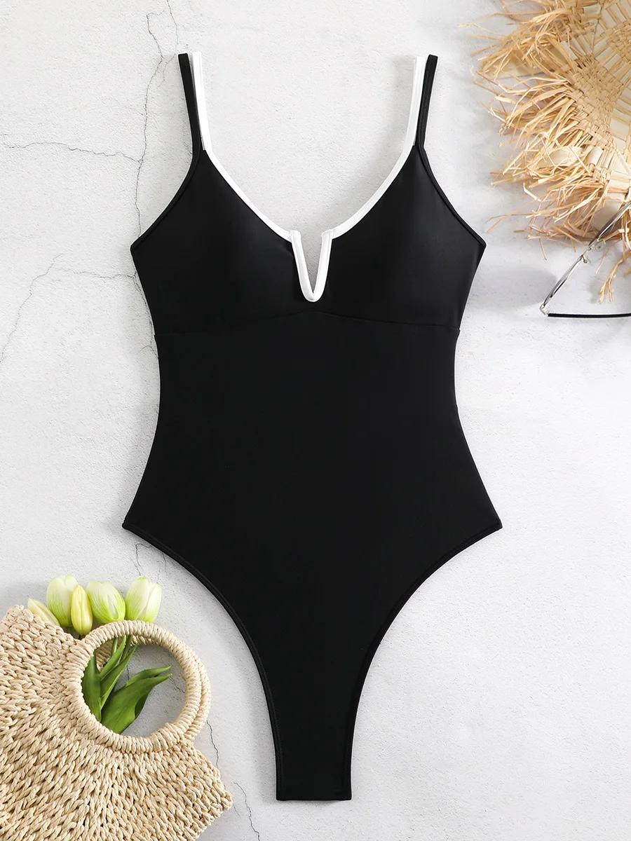 Maillot de bain une pièce à armatures, épissage, barre en V, micro, tanga, dos nu, monokini, coupe h