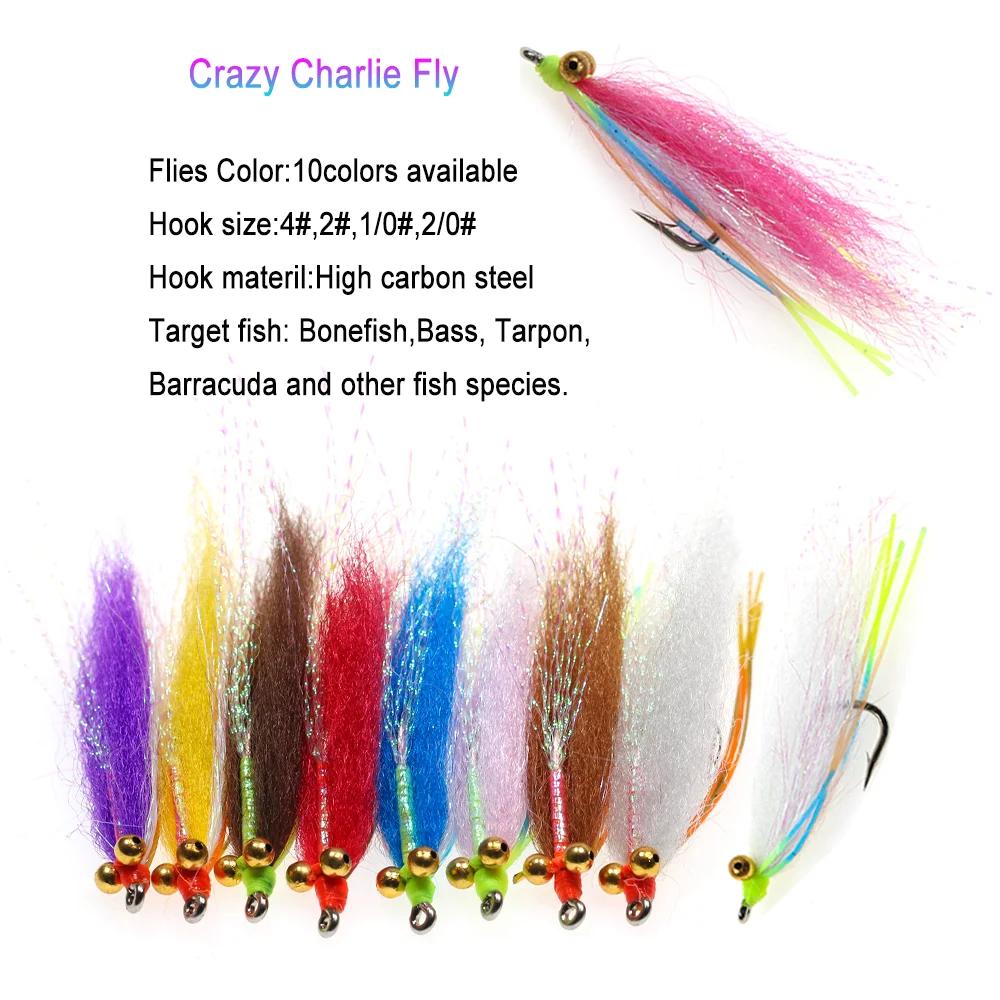 Vampfly fou doublage Charlie mouche crochet en acier au carbone évier rapide mouches de pêche pour B