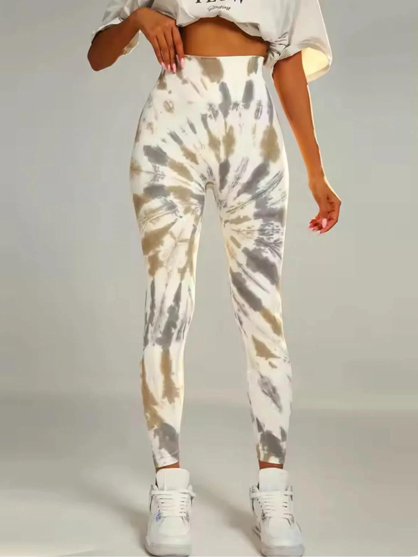 Tie Dye pantalons de Yoga Leggings de gymnastique femmes sans couture taille haute Push Up collants