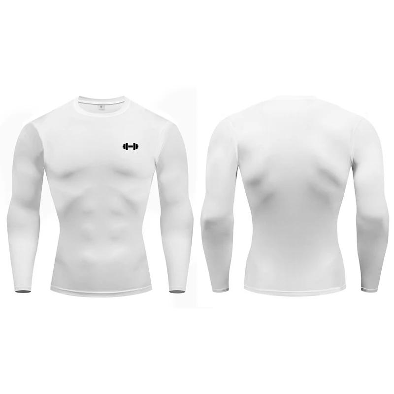 T-shirts de Compression hommes printemps à manches longues vêtements de Sport entraînement exercice