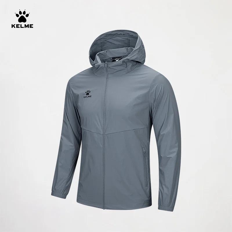 Kelme veste de course pour hommes imperméable à capuche mince course en plein air veste coupe-vent F