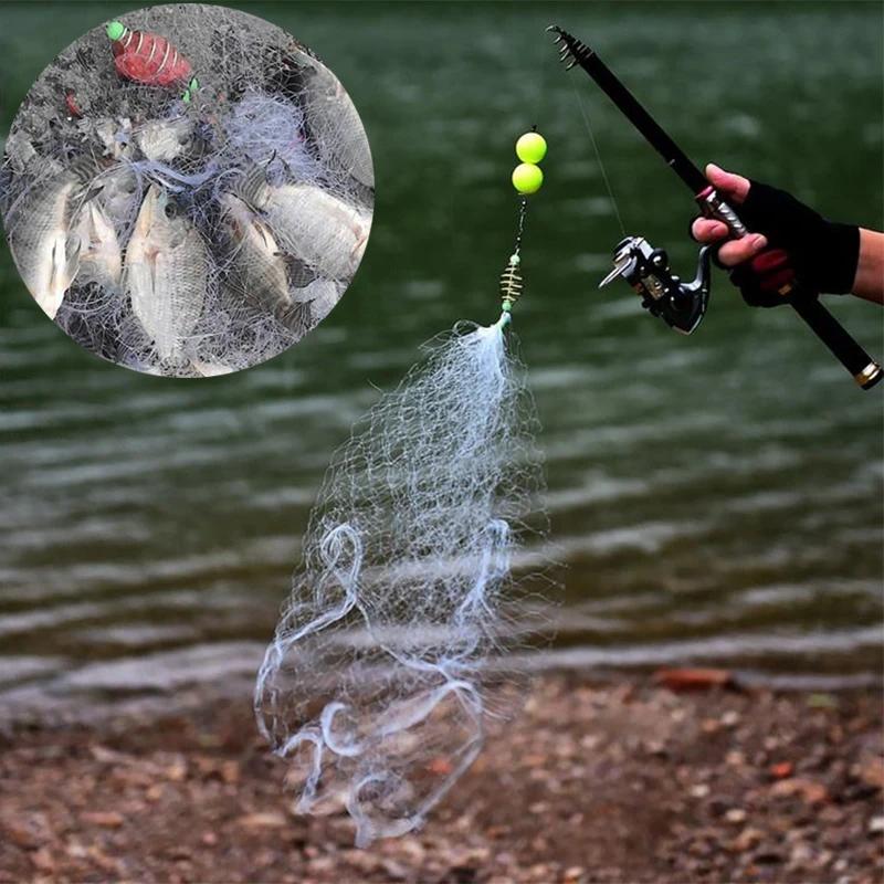 Filet de pêche en forme de 11 tailles, piège à perles lumineuses, filet pour poissons de mer, concep