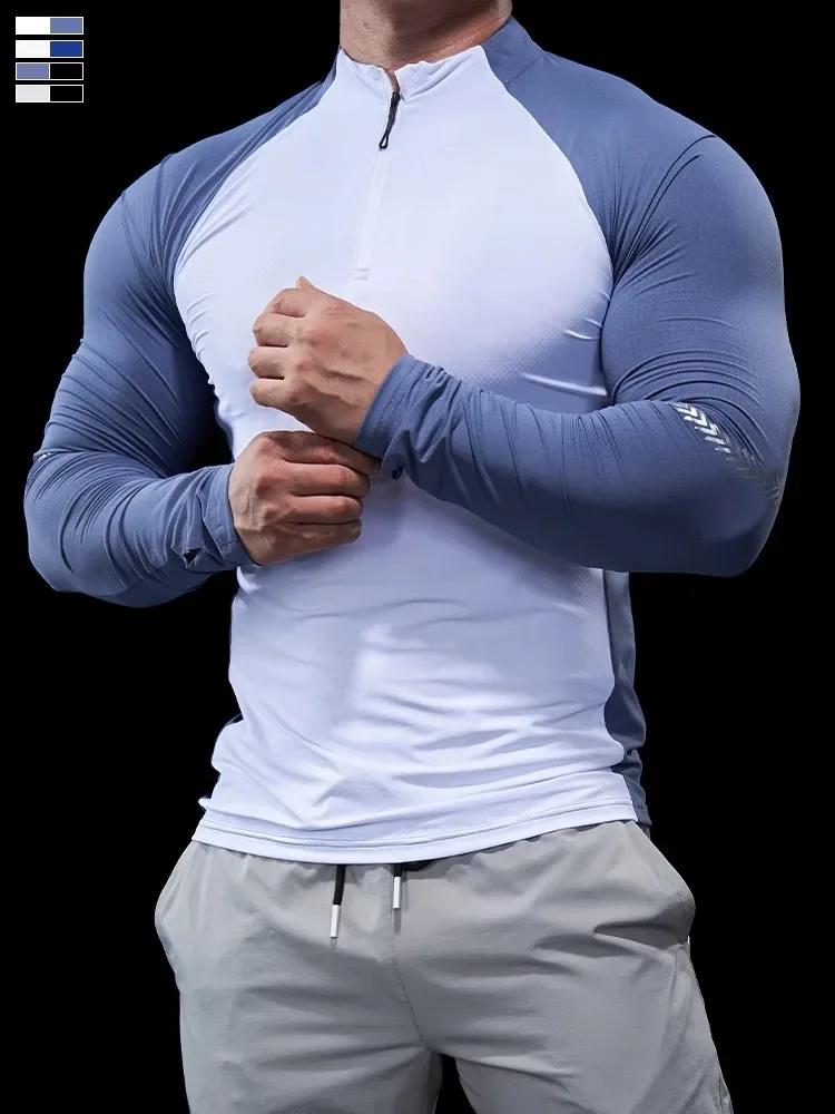 Collants homme automne-hiver fitness - Polo demi-zip séchage rapide pour running et sport