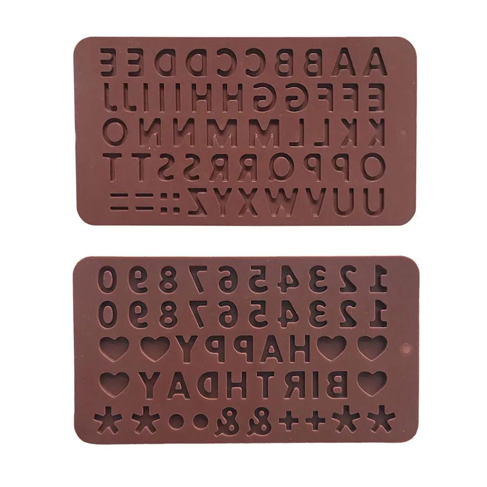 Silicone monde bricolage Silicone chocolat moule 26 lettre numéro chocolat outils de cuisson Silicon