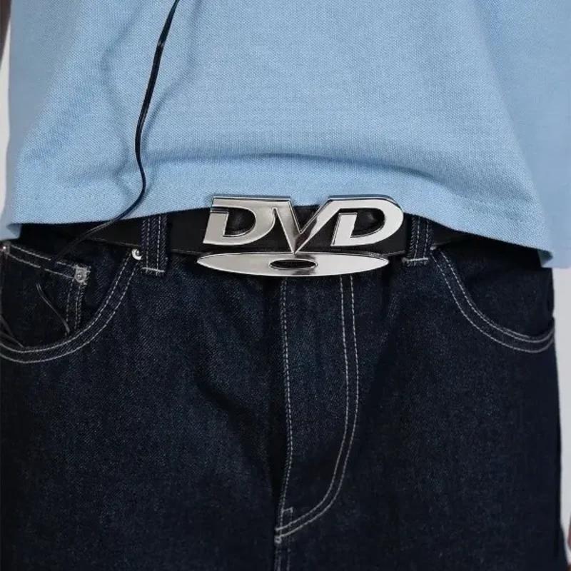 Ceinture à boucle DVD unisexe, Design nostalgique, décoration pour hommes et femmes, associée à une