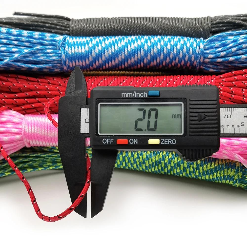 Diamètre 2mm 100 mètres corde rouge profond corde de Parachute lanière corde escalade Camping équipe