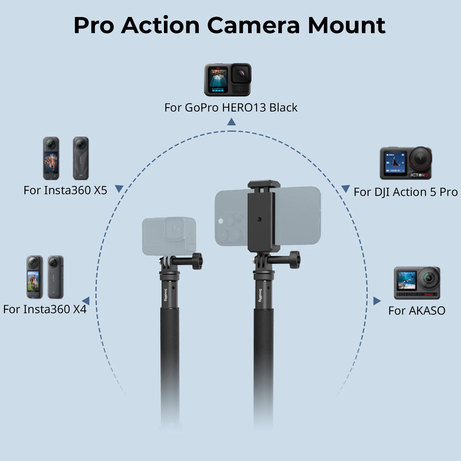 SmallRig – perche à Selfie pour caméras d'action, Support pour Smartphone GoPro 12 10 9 8 pour Insta