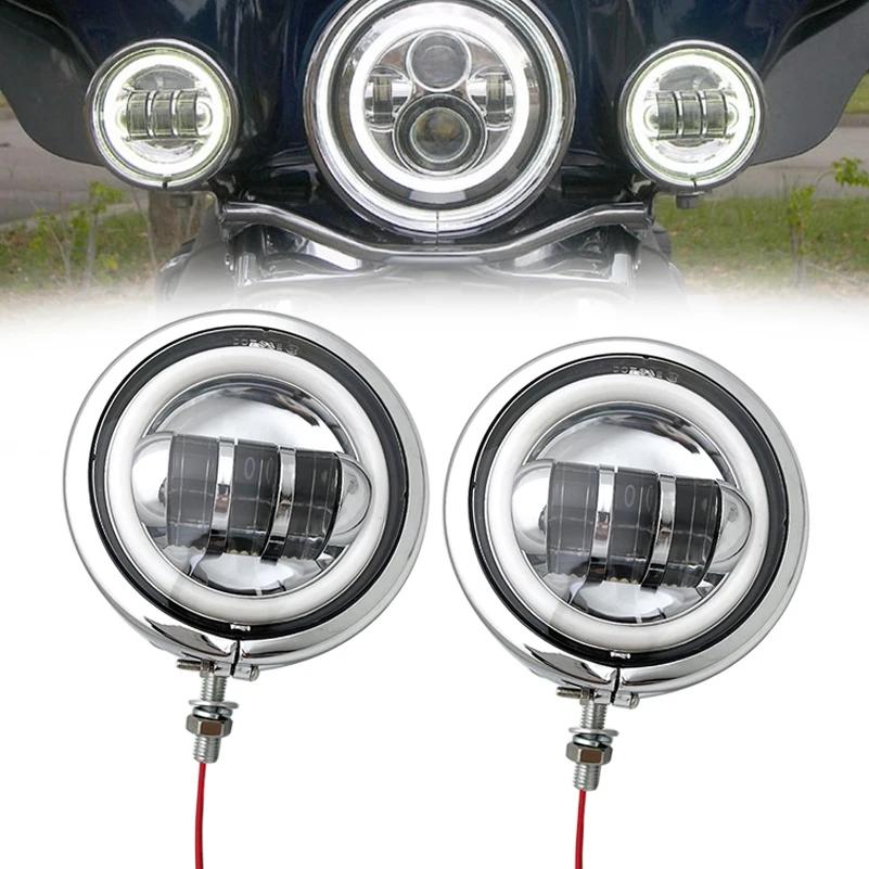 2 pièces 30W 4.5 pouces Moto Led antibrouillard 6000K DRL Led phare pour Harley Moto Moto ampoule d'