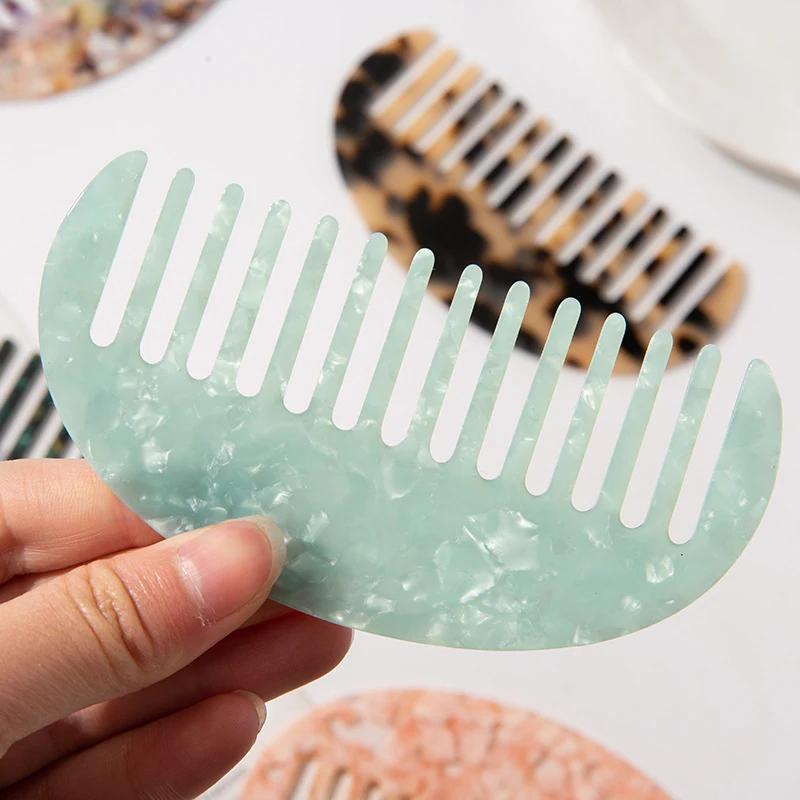 Peignes à cheveux en acétate, brosse de Massage antistatique, outil de coiffure coloré pour Salon de