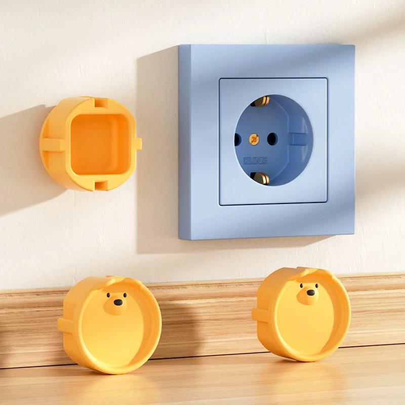 5 pièces bébé Protection de sécurité prise housse de Protection mignon dessin animé enfants Silicone