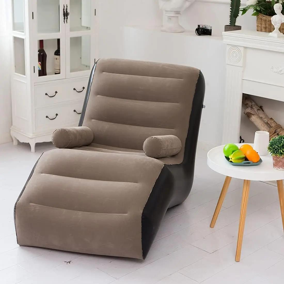 Canapé paresseux pliant, chaise longue gonflable, plis épais et durables, chaise longue de jeu compa