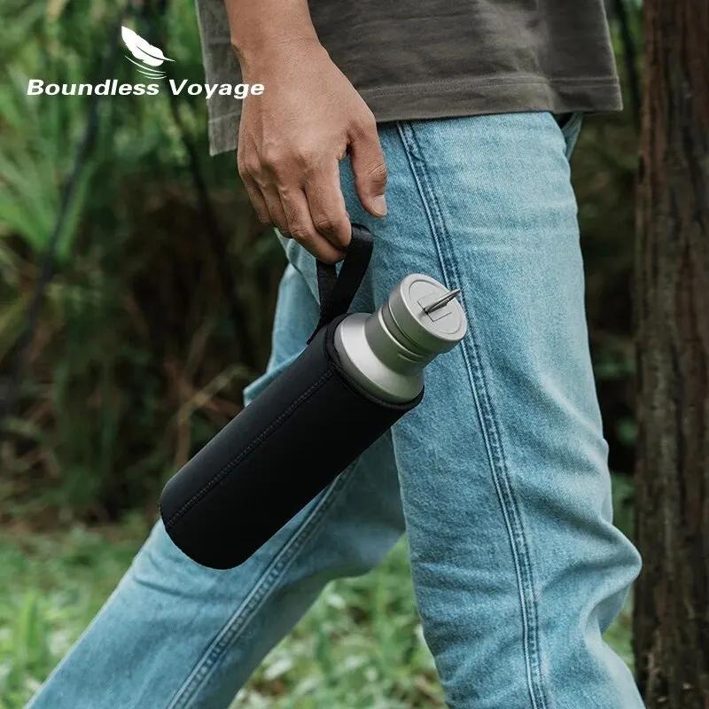 Bouteille d'eau en titane Voyage sans limites avec couvercle, bouteille de Sport réutilisable anti-f