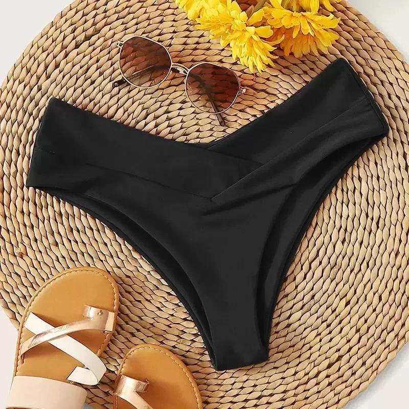 Femmes taille haute brésilien Bikini ensemble Sexy V effronté maillots de bain été plage maillot de