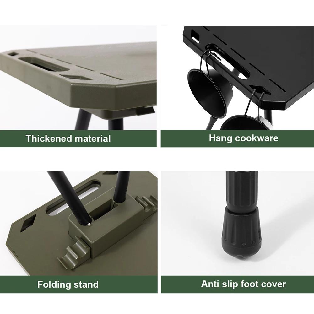 Table pliante pour Camping, hauteur réglable, Portable, légère, avec sac de transport, ustensiles de