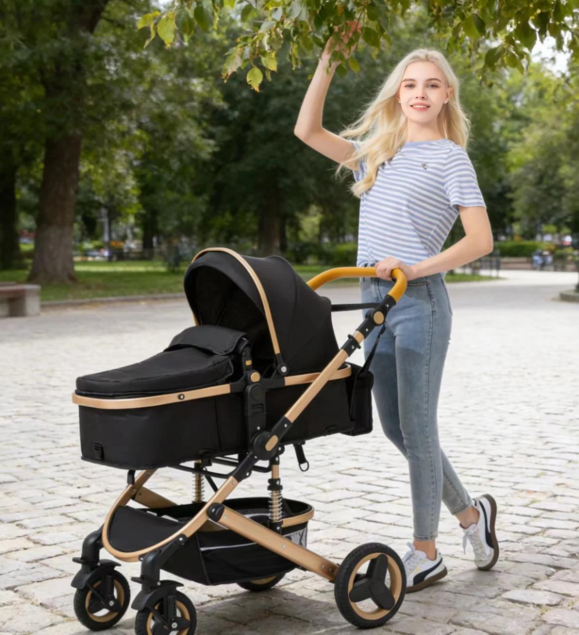 Poussette de luxe 3 en 1 pour bébé, portable, pliable, avec cadre en aluminium, pour nouveau-né et n