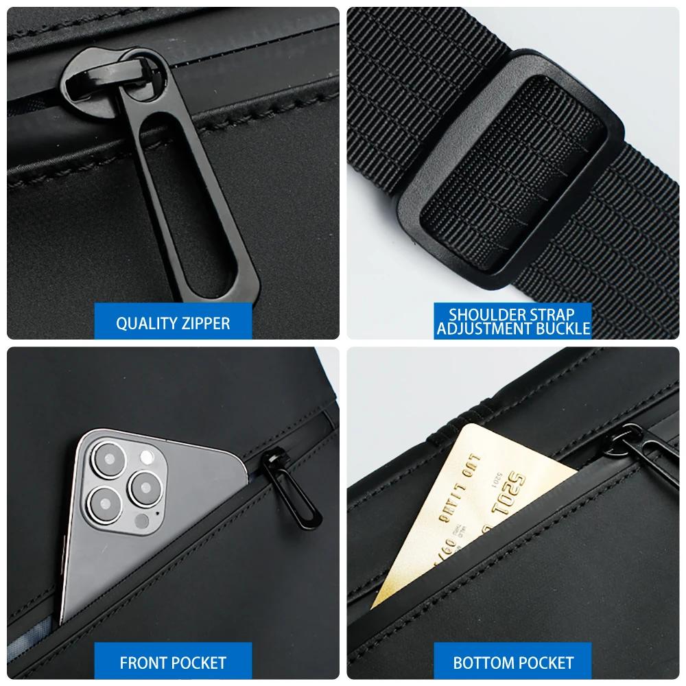 HcanKcan Sac à bandoulière imperméable pour hommes, sac à bandoulière pour ordinateur portable de 13