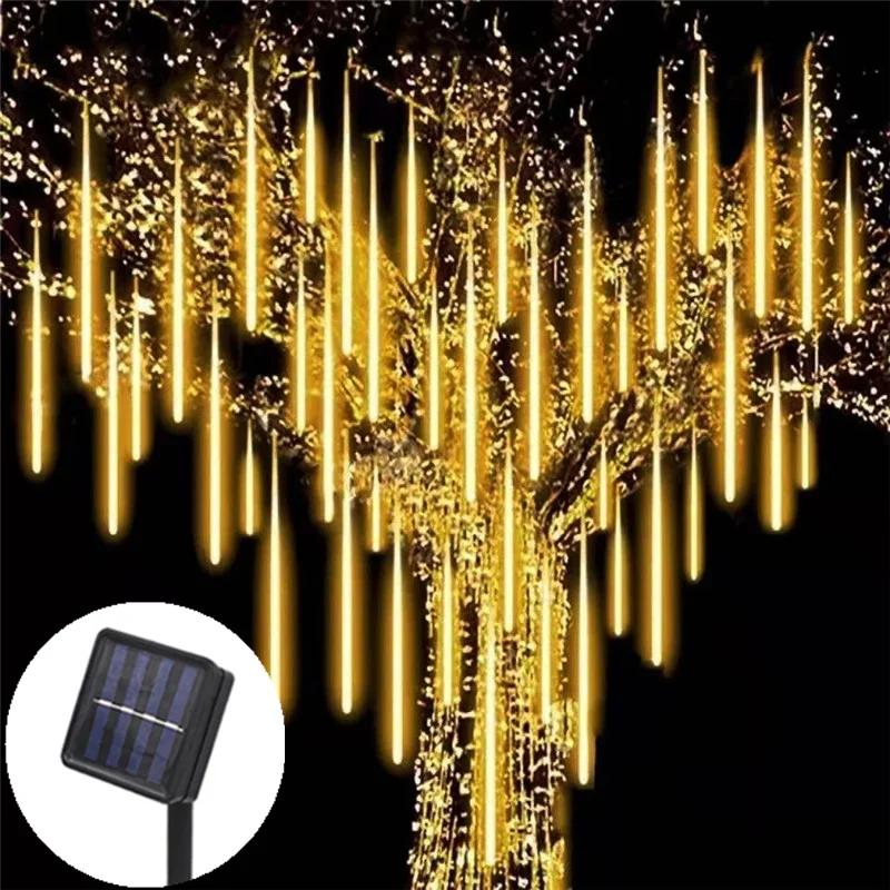 Lumière Led solaire extérieure pluie de météores lumières étanche décor de jardin guirlande de rue e