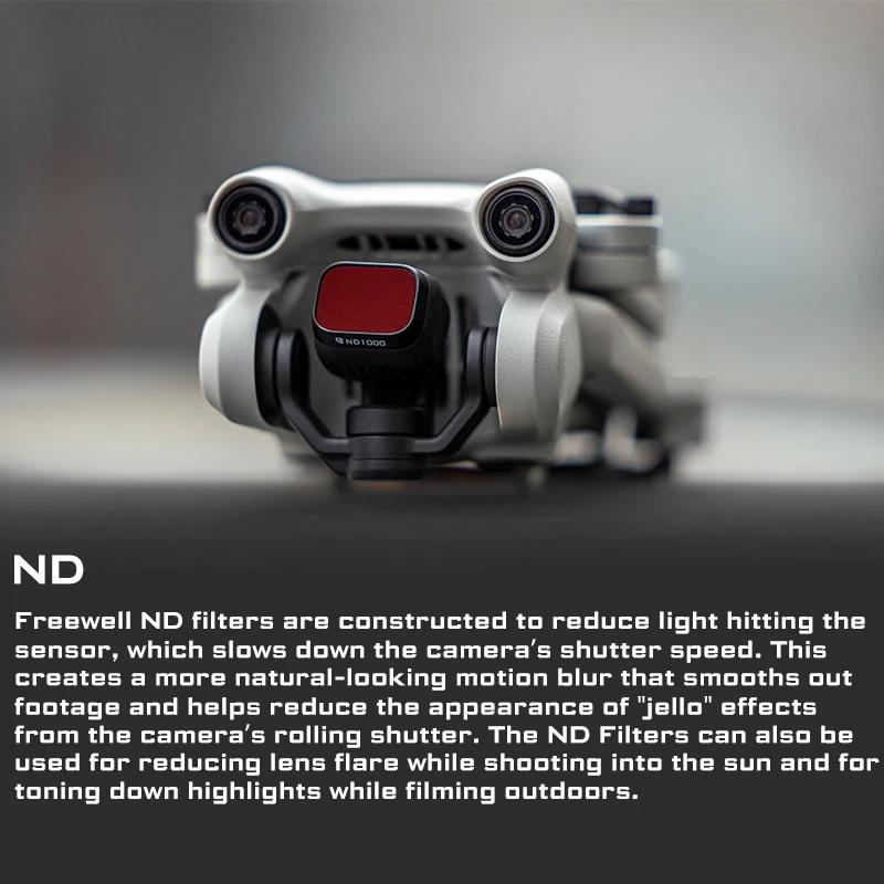 Freewell Professional Drone ND filtre , Accessoires de filtre pour DJI Mini 3, Mini 3 Pro, ND4, ND8,