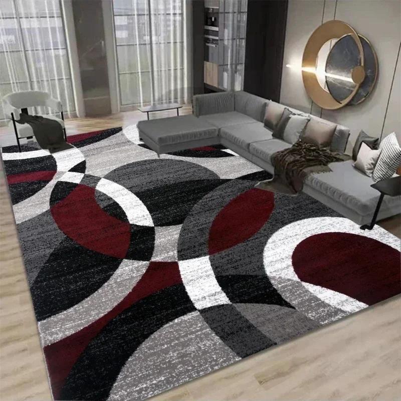 Tapis géométrique nordique pour salon décor de luxe moderne Table de canapé Tapis de grande surface
