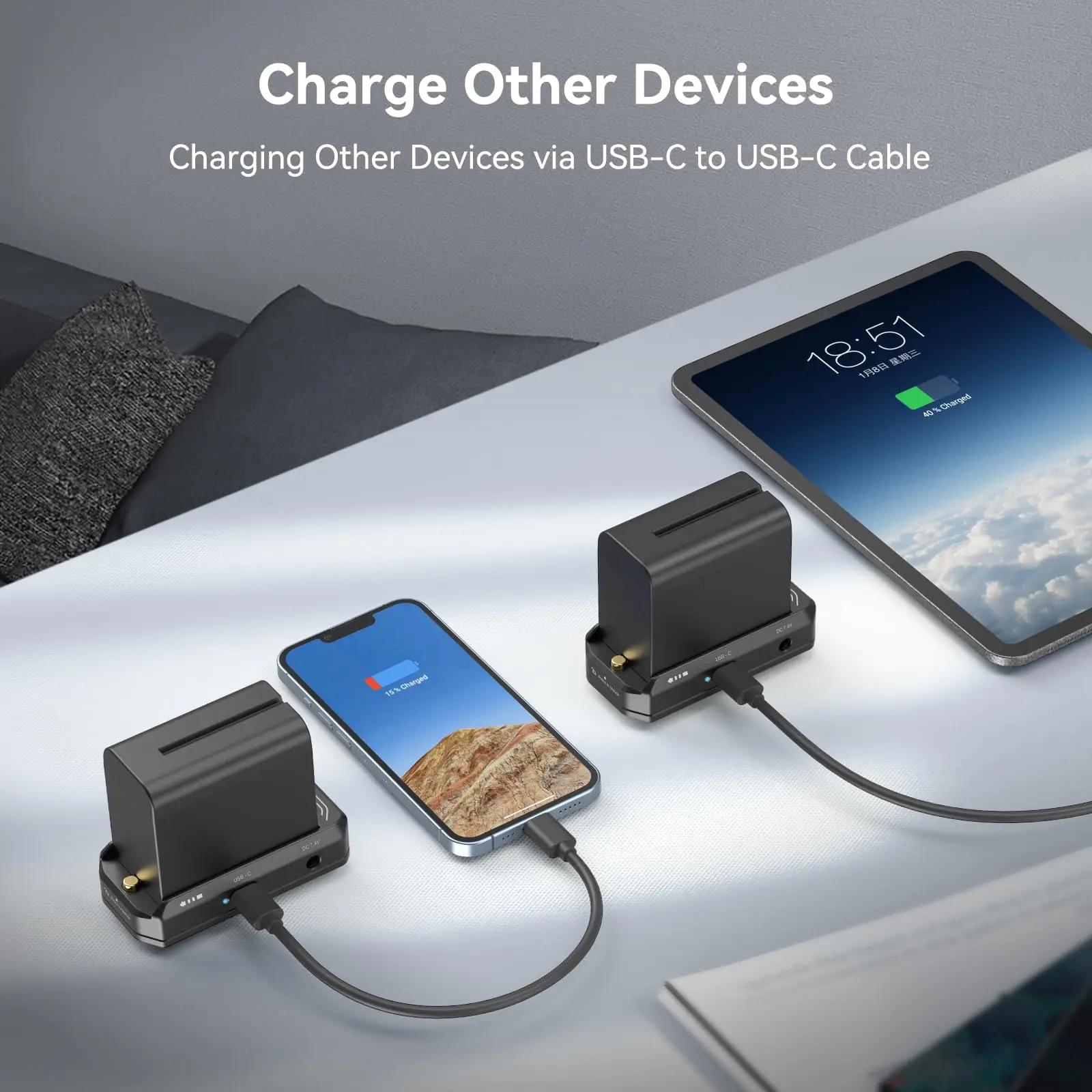 SmallRig NP-F batterie adaptateur avancé plaque de montage DC 7.4V 12V double sortie USB-C Interface