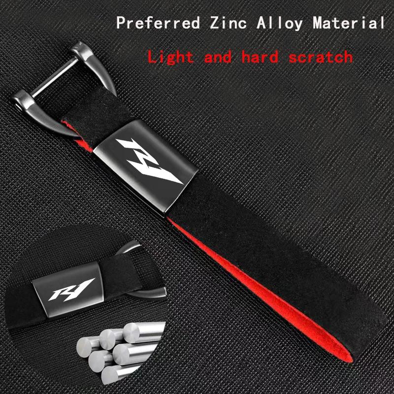 Porte-clés en alliage de Zinc et cuir suédé pour moto, LOGO personnalisé, accessoires pour Yamaha R1