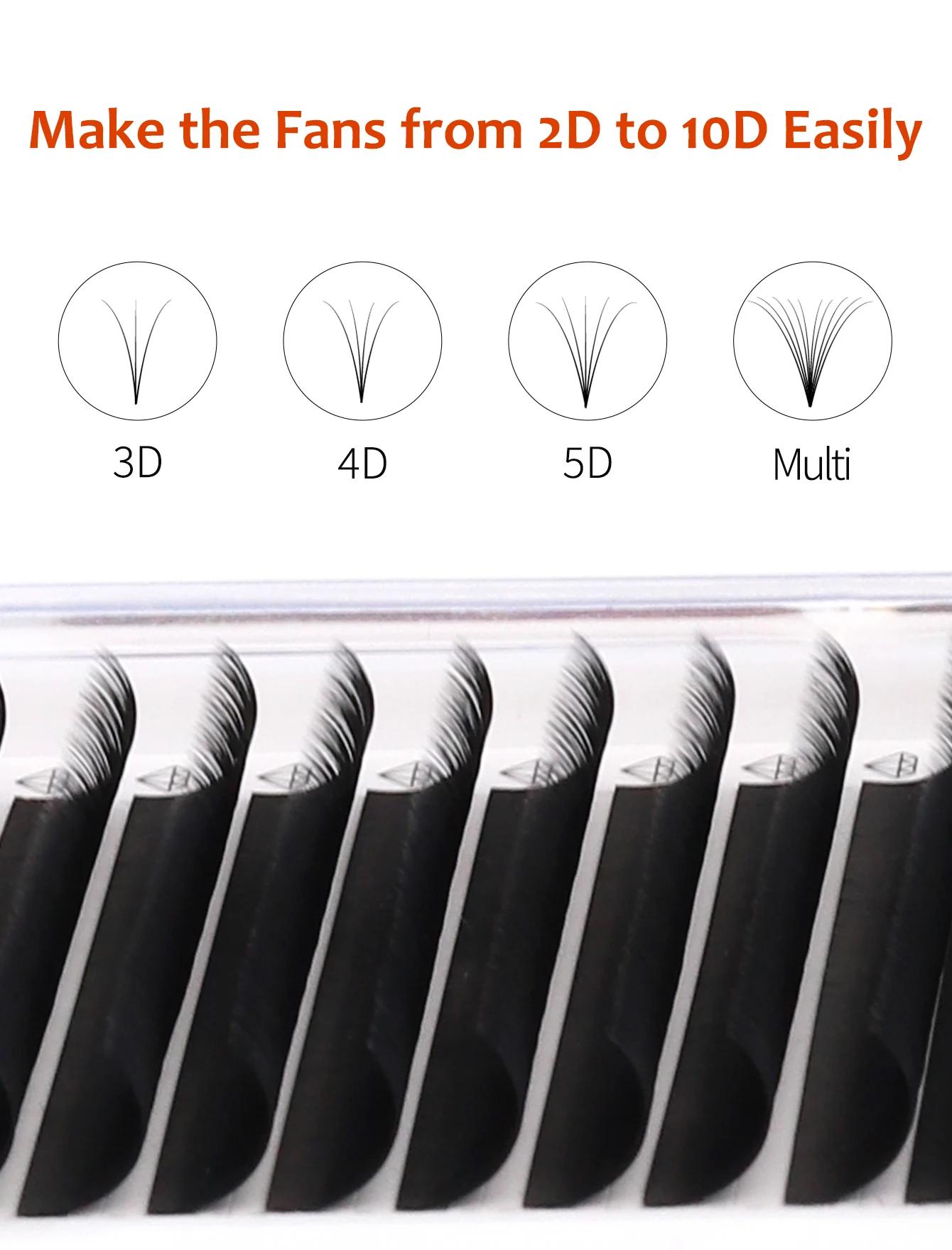 LASHPROFESSOR 10 plateaux/lot Extensions de cils 6-20mm Noir mat Faux cils individuels en cachemire