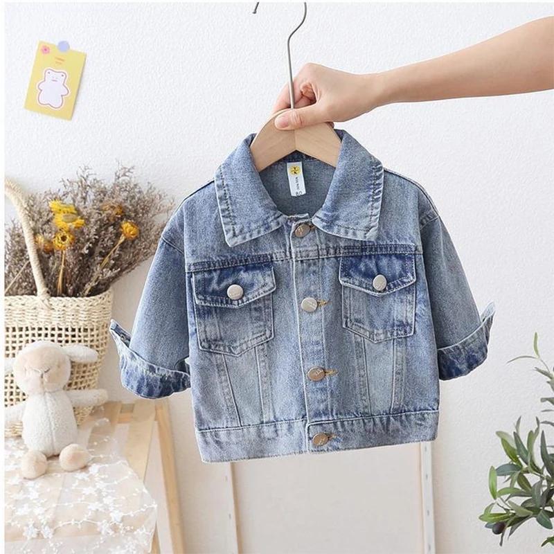 Nouvelle veste en jean à motif marguerite de dessin animé pour filles de 2 à 7 ans, manteau décontra