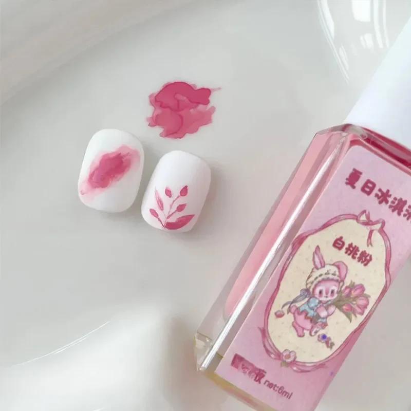 Solution de teinture pour ongles, 6ml, 6 couleurs, crème glacée d'été, motif créatif des ongles, Sol