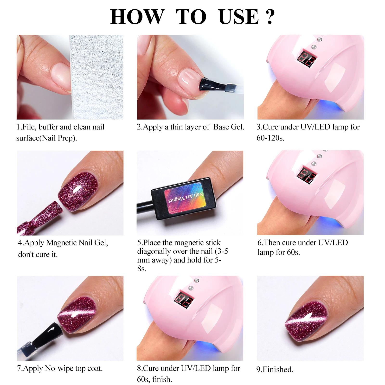 Vernis à ongles magnétique chat 140 couleurs, 7ml, holographique scintillant, galaxie LED UV, vernis