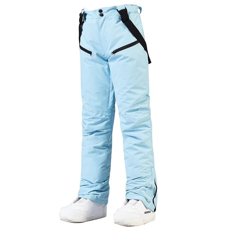 Pantalon de ski coupe-vent pour homme et femme, pantalon à bretelles imperméable, protection de la t