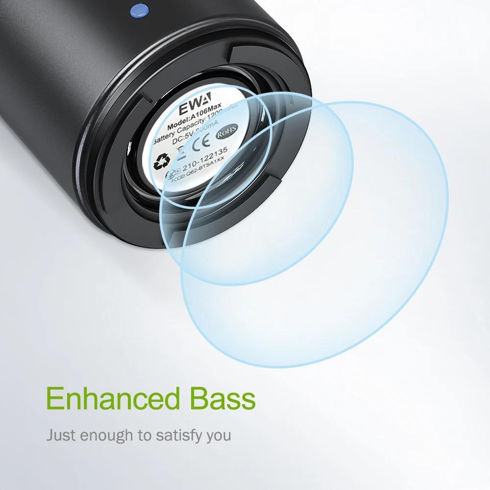 EWA A106Max haut-parleurs Bluetooth plus profonds basses 8W HD Volume sonore sans fil Bluetooth 5.0,