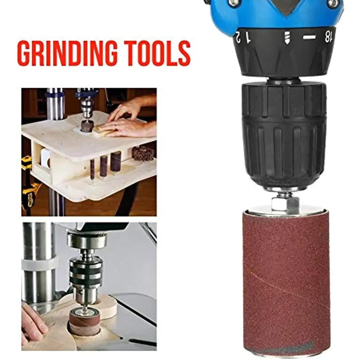 Kit de ponçage à tambour, 20 pièces, broche en caoutchouc, ponceuse à tambour, ensemble d'outils pou