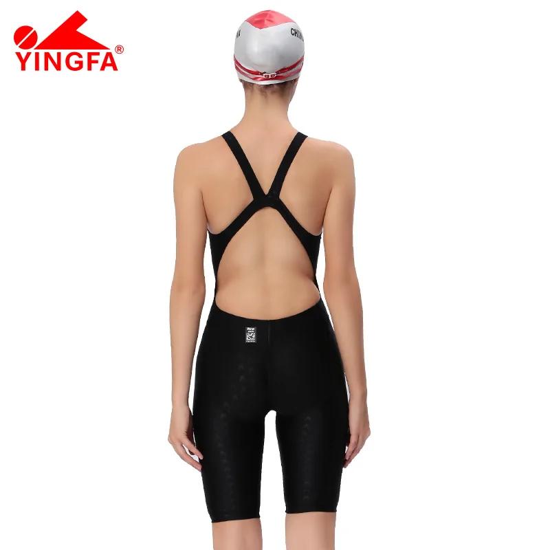 Maillot de bain une pièce YINGFA 925 FINA en peau de requin, longueur genou, maillot de bain de comp
