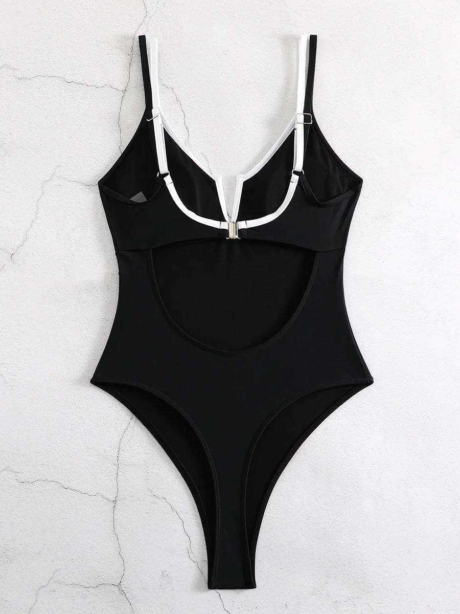 Maillot de bain une pièce à armatures, épissage, barre en V, micro, tanga, dos nu, monokini, coupe h