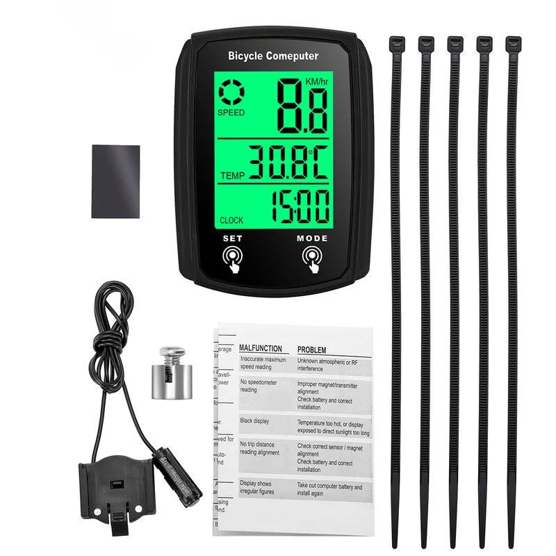 Ordinateur de vélo odomètre de vélo écran LCD filaire compteur de vitesse de cyclisme VTT compteur d