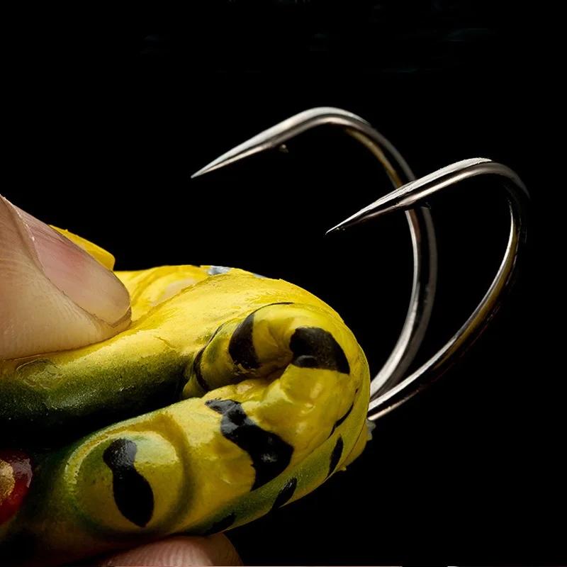 1pcTop leurres de pêche au bar d'eau grenouille souple Double hélices jambes appât d'eau douce pour