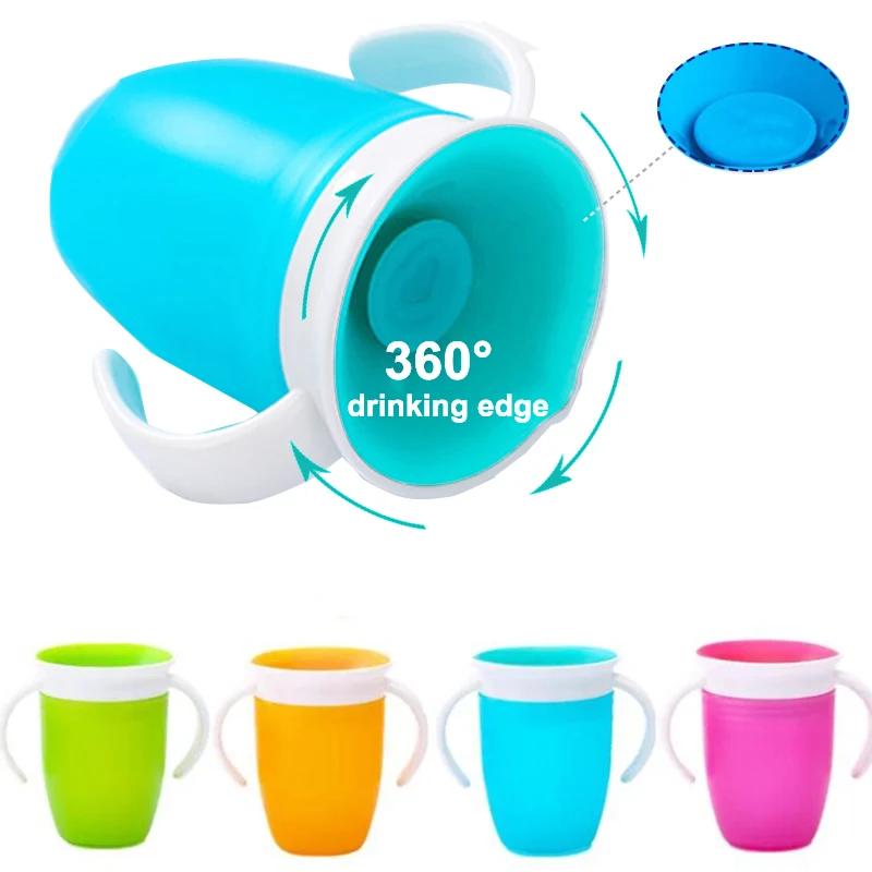 Gobelets d'eau pour bébé, rotatif à 360 degrés, tasse d'apprentissage pour bébé avec Double poignée,