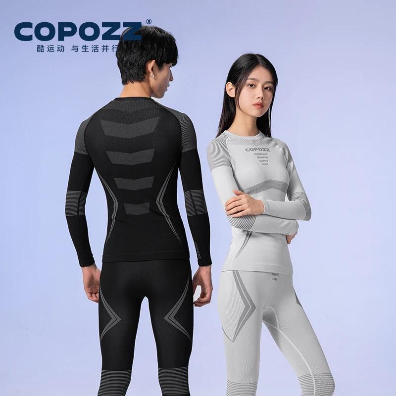 COPOZZ hiver Ski sous-vêtement thermique ensembles hommes femmes anti-transpiration respirant séchag