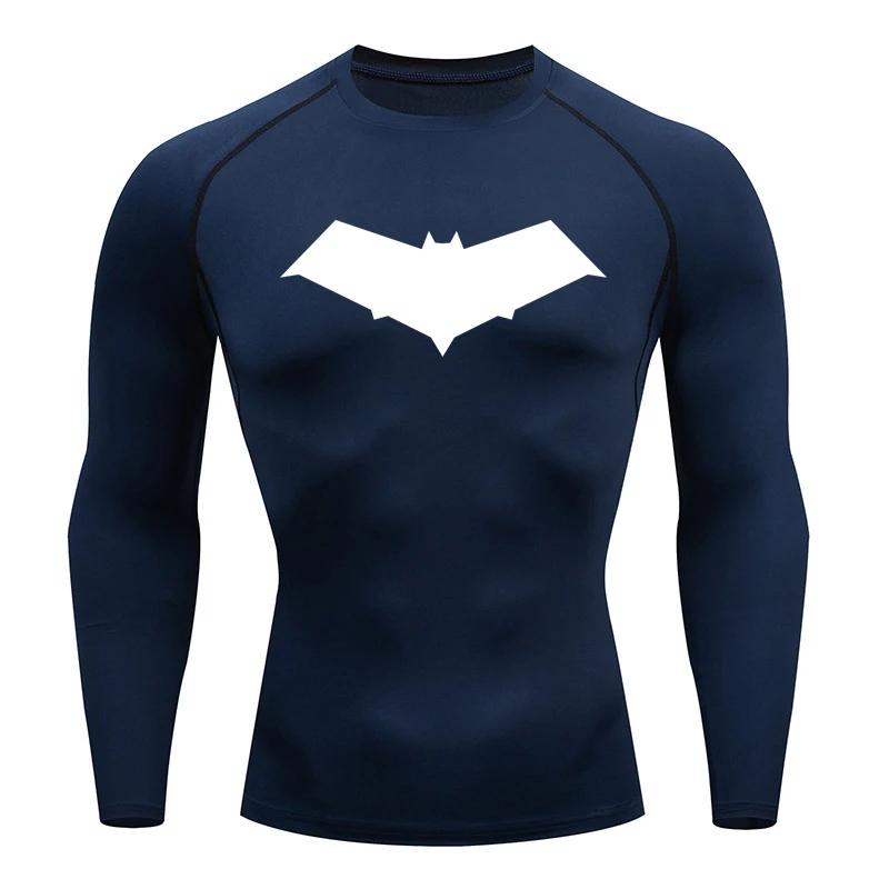 T-shirt compression homme séchage rapide sport fitness course musculation respirant noir