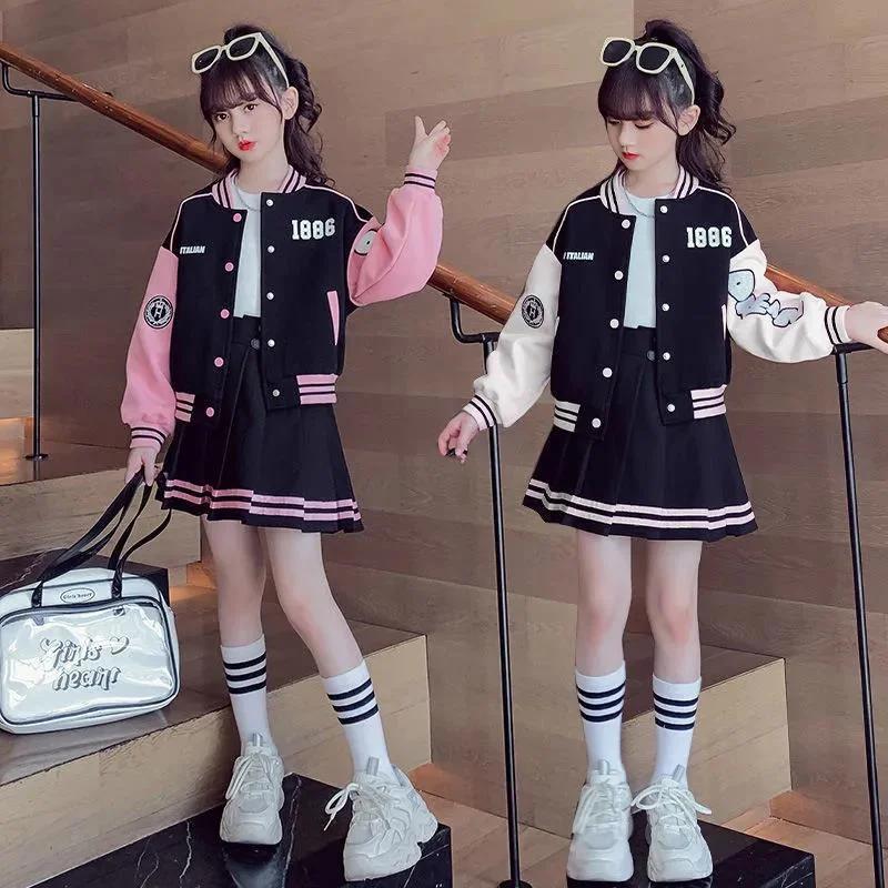 Ensembles de vêtements de mode pour filles, costume de sport de Baseball pour enfants, veste pour en