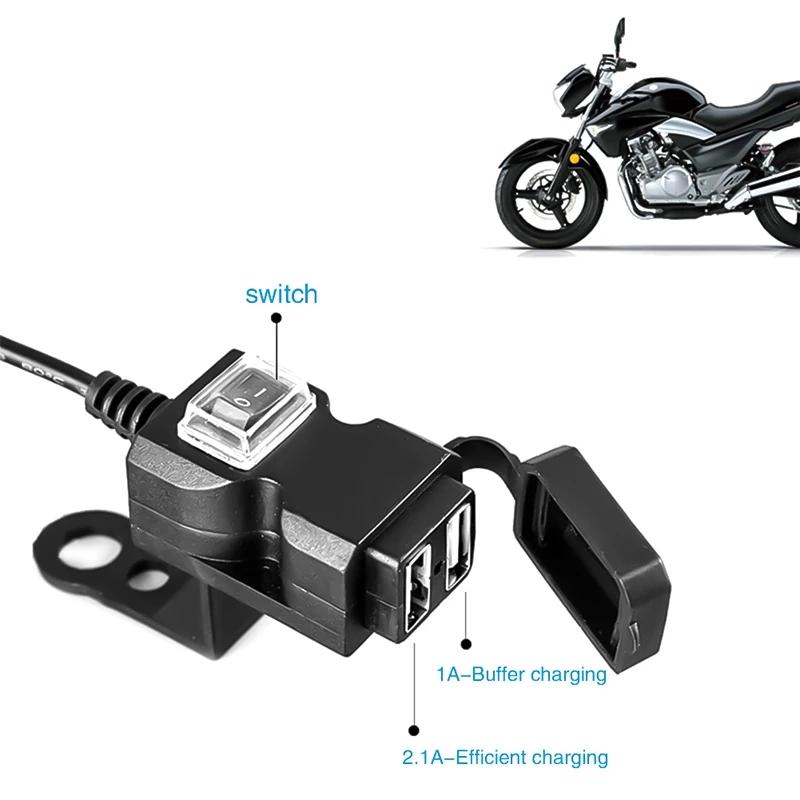Adaptateur de chargeur de guidon de moto double USB 12V-24V, prise d'alimentation étanche pour iphon
