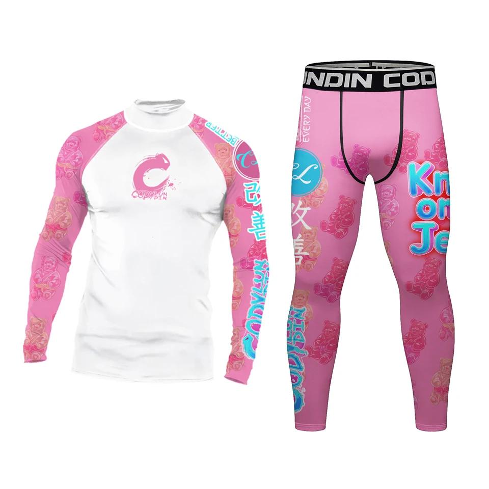 Vêtements de sport avec caoutchouc antidérapant pour hommes, sous-vêtements Rashguard, T-shirts de C